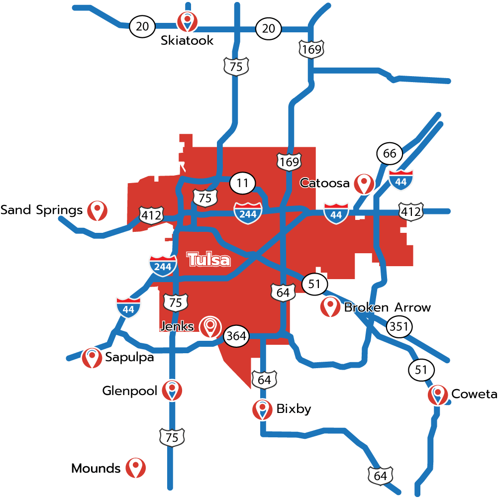 Areas We Serve Map