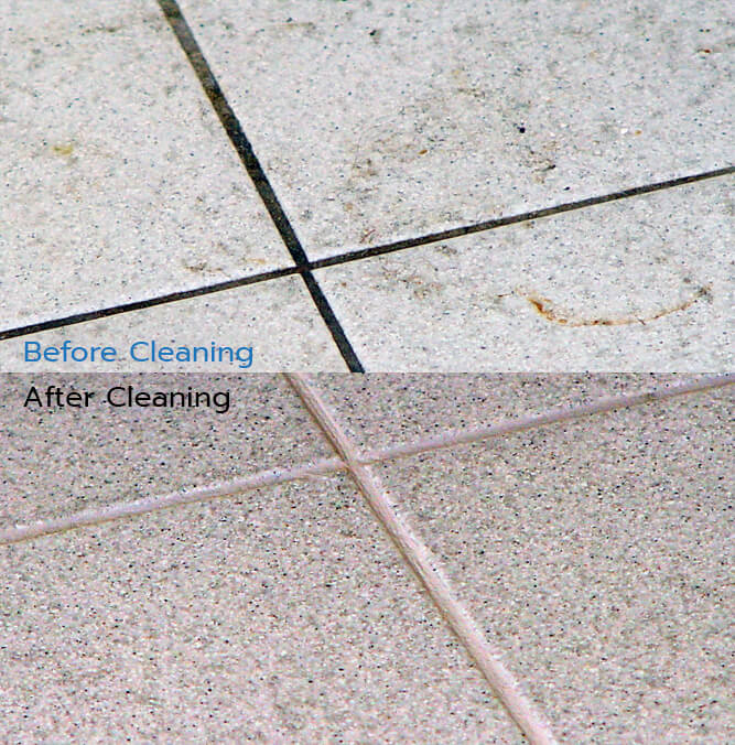 Before and After Grout Cleaning Close Up