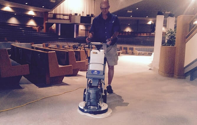 Steve Cleaning a Commercial Carpet